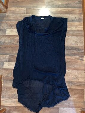 Billabong Black Lightweight Frayed Hem Tunic coverup size M